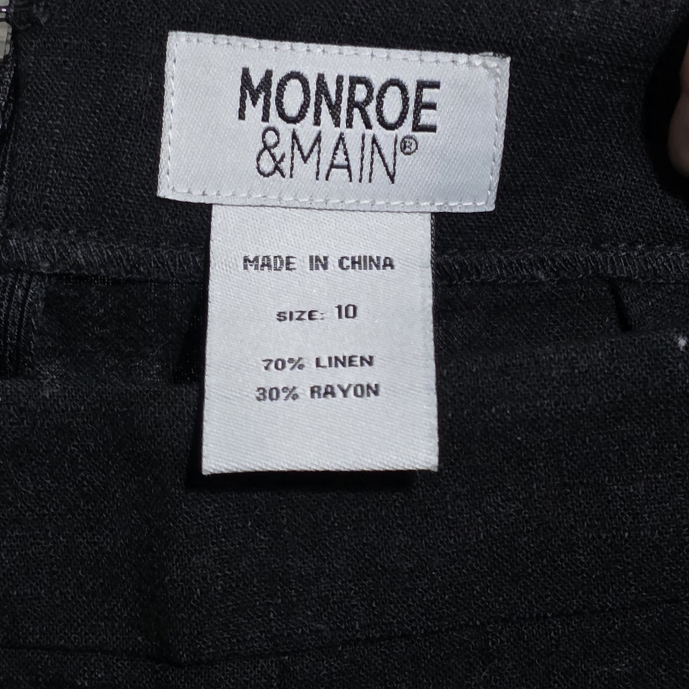 Monroe & Main Elegant Black Linen Blend Pants (0164) - Picture 5 of 5